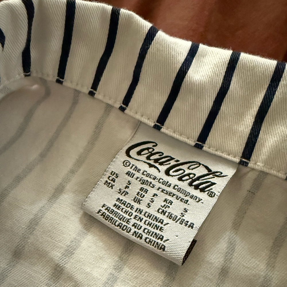 Coca-cola trademark button up stripe collared shirt - Picture 4 of 6